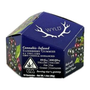 THC/CBN 2:1 Indica Elderberry Gummies 10-Pack |Sleep-Enhance